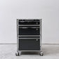 ユーエスエムハラー USM Haller モジュラーファニチャー Modular Furniture デスクワゴン キャビネット ロールボーイ 3ドロワー アントラサイト 鍵付き ●