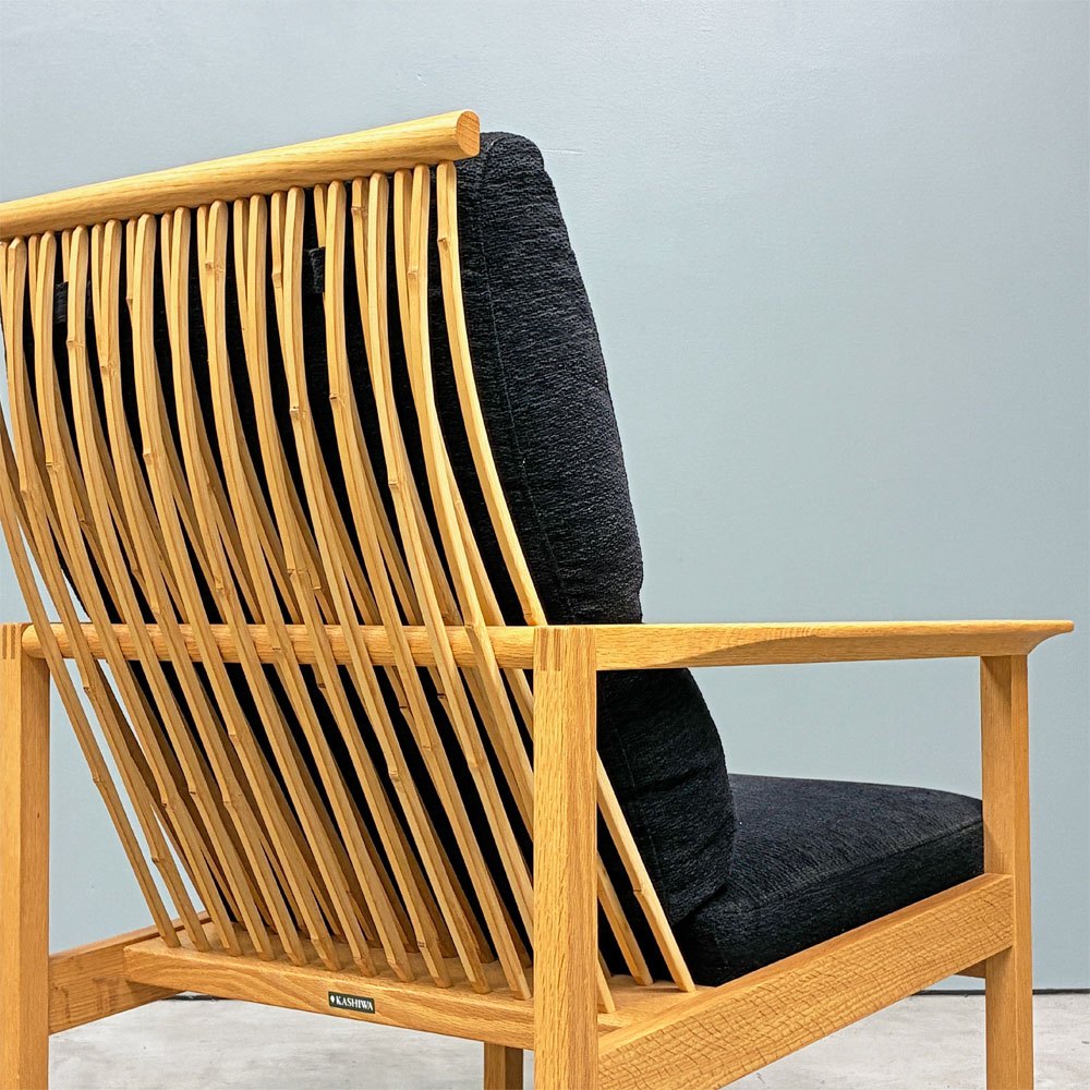 柏木工 KASHIWA 月華 GECCA イージーチェア オーク材＋竹材 W70cm 飛騨家具 欅 孟宗竹 ◎