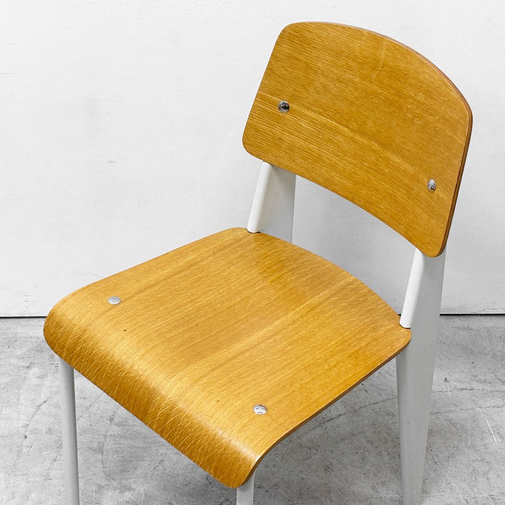 スタンダードチェア Standard chair リプロダクト ナチュラルオーク×ホワイト ジャン・プルーヴェ Jean Prouve 名作椅子 B ●