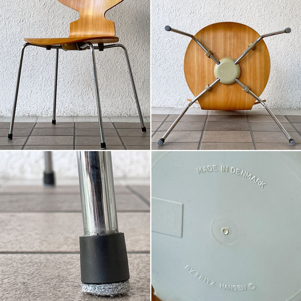 フリッツハンセン Fritz Hansen 3101 アリンコチェア アントチェア 4本脚 ナチュラルビーチ ラッカー仕上げ フェルトグライズ アルネ・ヤコブセン B ◇
