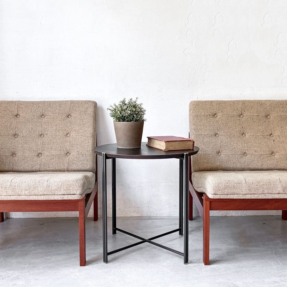 フランス＆サン France & Søn モジュラインソファ Moduline Sofa ラウンジチェア 2Pソファ チーク材 グレーファブリック デンマークビンテージ ★
