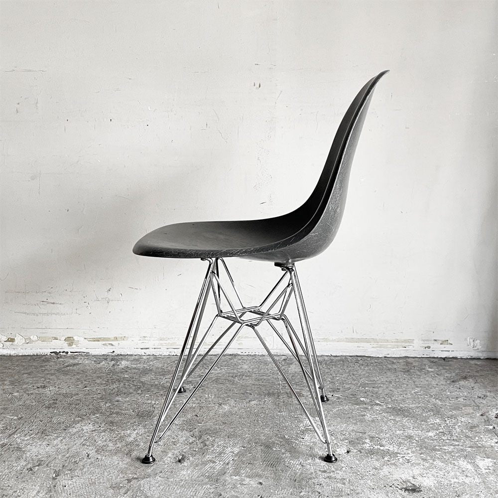 ハーマンミラー Herman Miller 2ndビンテージ サイドシェルチェア FRP製 エレファントハイドグレー エッフェルベース C&R イームズ ミッドセンチュリー ■