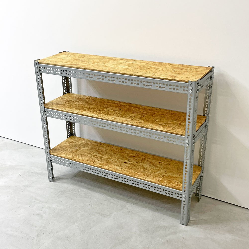 リオン LYON アングルシェルフ SLOTTED ANGLE SHELF 3段 オープンシェルフ OSB材 スチール オーダーサイズ P.F.S.取扱 ●