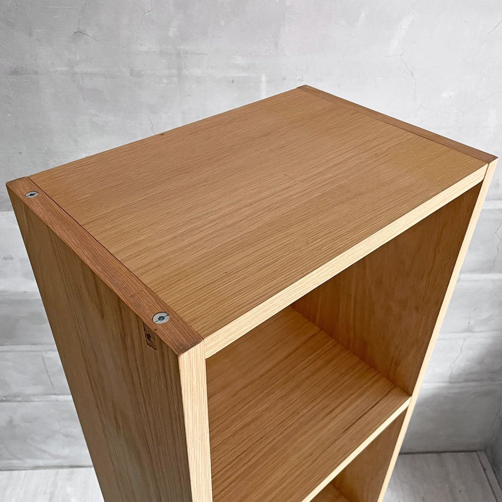 無印良品 MUJI スタッキングシェルフ 1列5段 オーク材 オープンシェルフ ディスプレイラック 本棚 飾り棚 A ♪