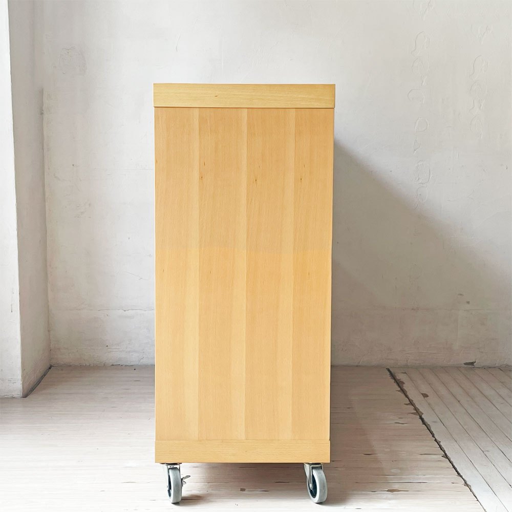 無印良品 MUJI オープンシェルフ 3列2段 ブックシェルフ オーク材 キャスター付き 廃番 ★