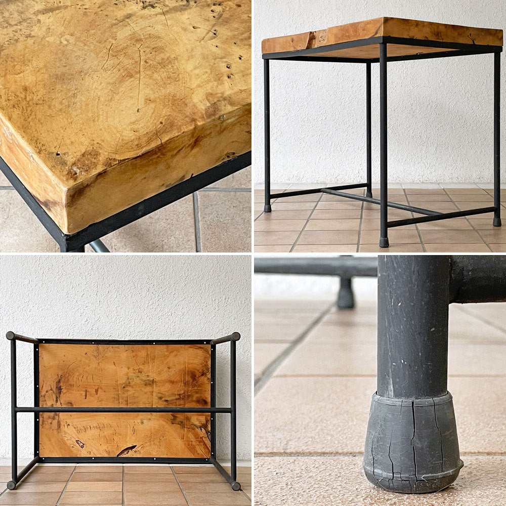 古材ｘアイアン デスク テーブル Desk Table 無垢材天板 インダストリアルデザイン 工業系 TENOHA & STYLE STORE購入品 ◇
