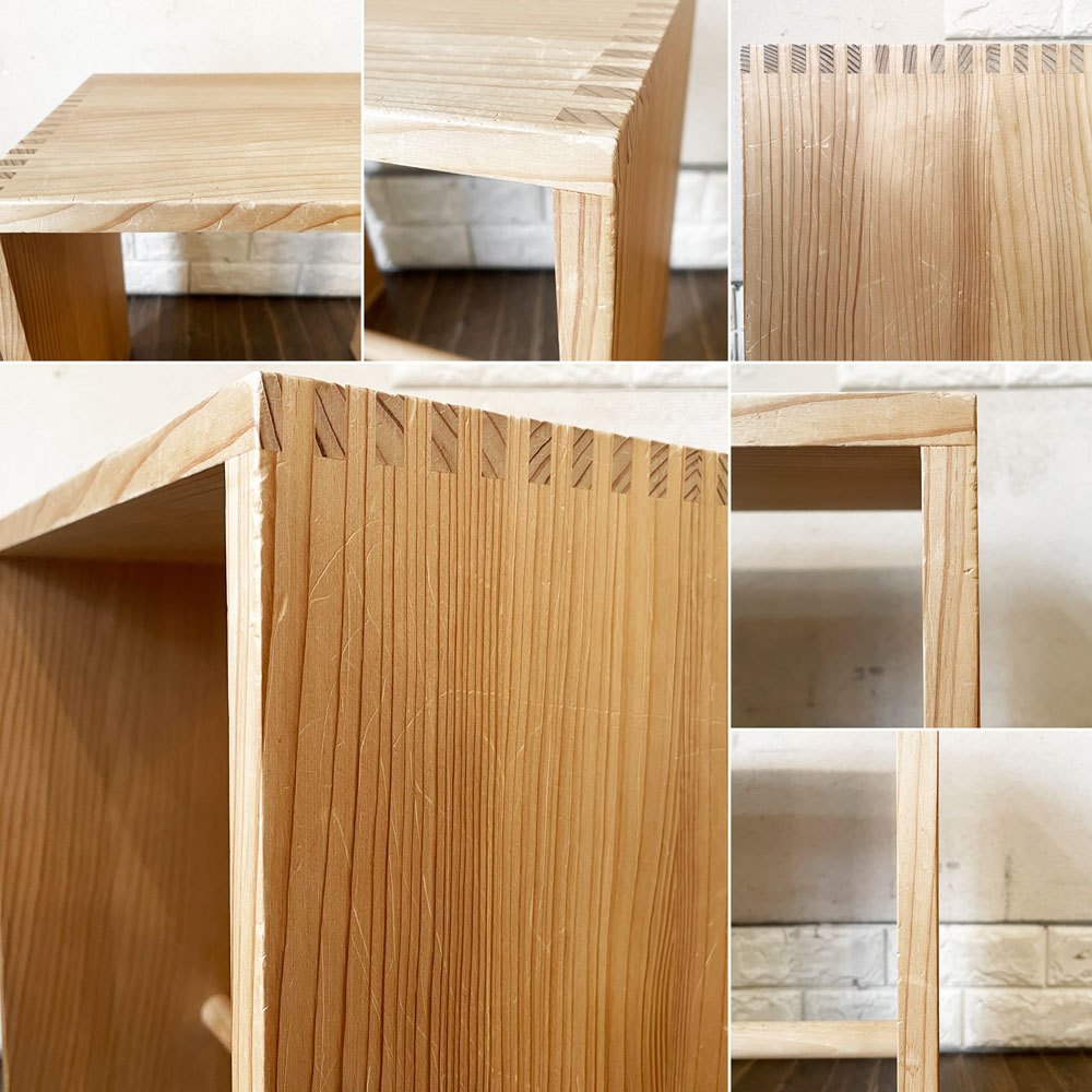 ヴォーンベダルフ Wohnbedarf ウルムスツール Ulm Stool サイドテーブル H43.5cm スプルース材 マックス・ビル Max Bill スイス hhstyle購入品 ◎