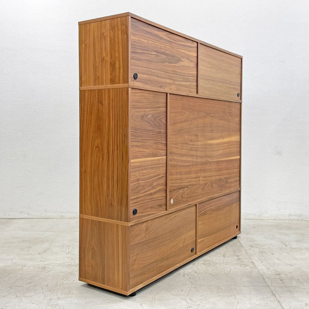 無印良品 MUJI スタッキングキャビネット Cセット ウォールナット材 W162cm AVボード 壁面収納 ナチュラル シンプルモダン 〓