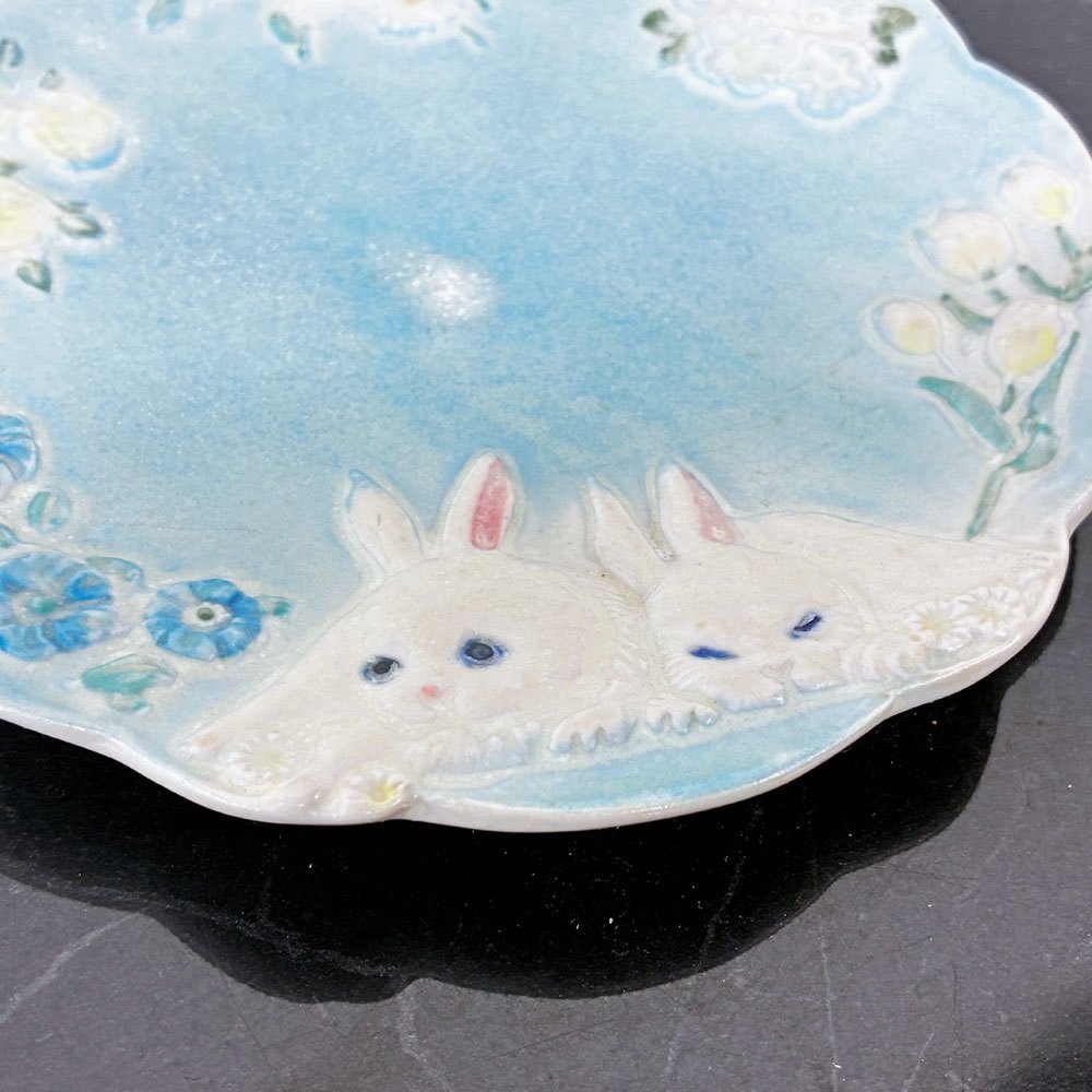 うつわやみたす x フランシュリッペ franche lippee プレート 小皿 飾り皿 ウサギ 兎 陶器 陶芸家 現代作家 希少 ◎