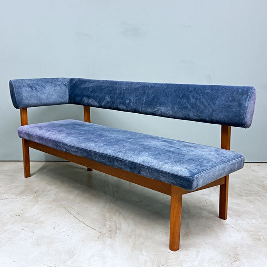 ナガノインテリア NAGANO INTERIOR DC504 リアル オーダーベンチ コーナータイプ ウォールナット材 合皮張 w157cm ◎