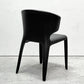 カッシーナ Cassina オラ 369 HOLA アームレスチェア ダイニングチェア 本革 ブラックレザー ハンス・ウェッツスタイン イタリア 定価￥418,000- C ●