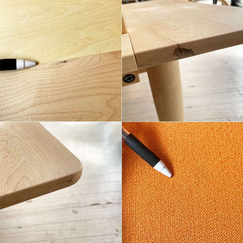 コサイン cosine プラットソファ 2Pソファ メープル材 オレンジ カバーリングファブリック W151cm SO-01N 定価￥264,000- ★