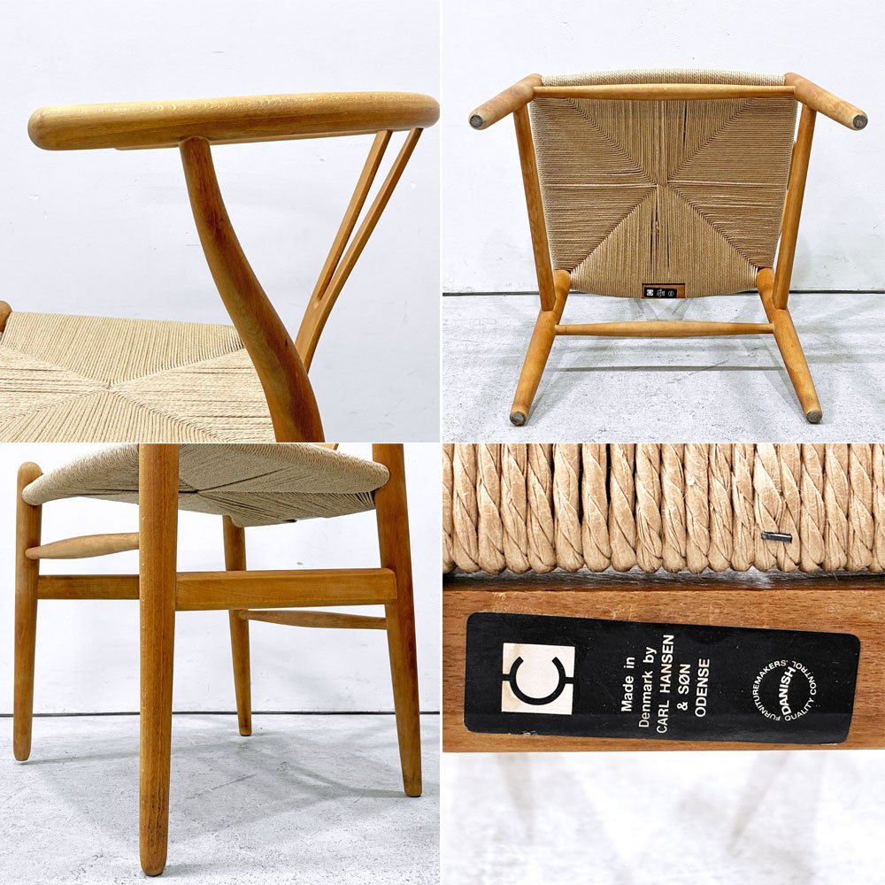 カールハンセン＆サン Carl Hansen & Son CH24 Yチェア オイルフィニッシュ ビーチ材 ハンス・J・ウェグナー デンマーク ペーパーコード張替済 日本仕様サイズ ビンテージ A ●