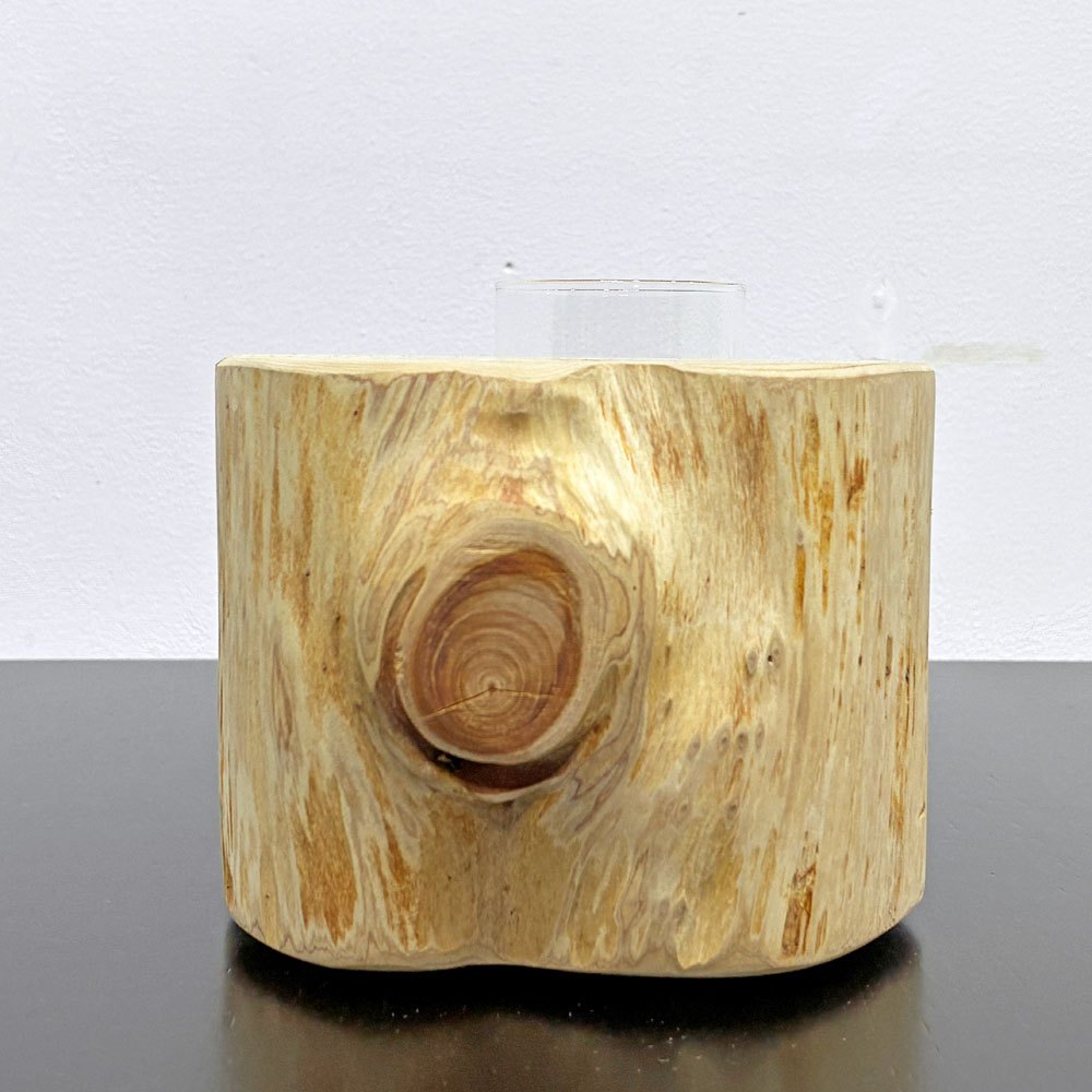 カルデサック Cul de Sac-JAPON 青森ヒバ フラワーベース 小丸太 SMALL LOG クリアベース アロマディフューザー ●