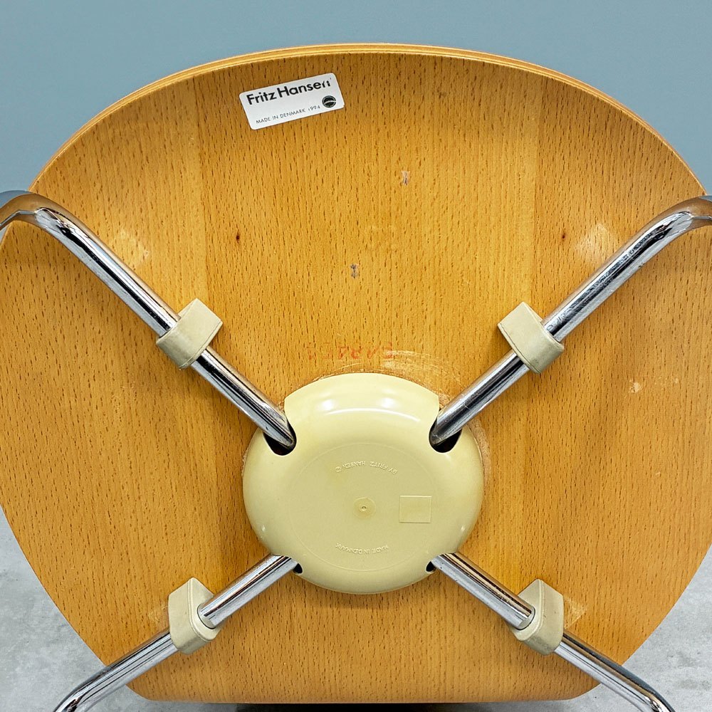 フリッツハンセン Fritz Hansen 3101 アントチェア 4本脚 ナチュラルビーチ材 ラッカー仕上げ アルネ・ヤコブセン 北欧家具 A ◎