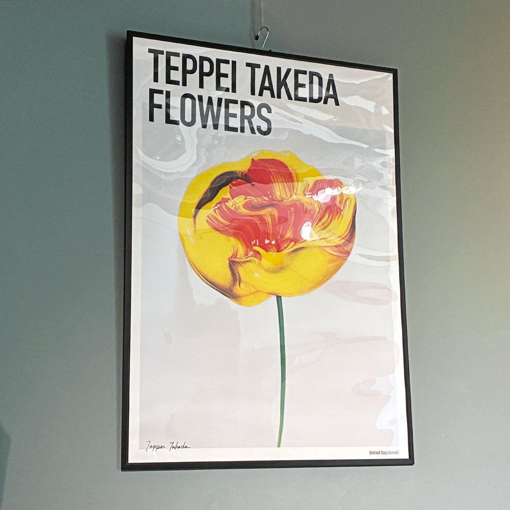 武田鉄平 FLOWERS B1サイズ 直筆サイン入り 限定100部 ポスター 額装品 W72cm フラワーモチーフ 深沢直人  ◎