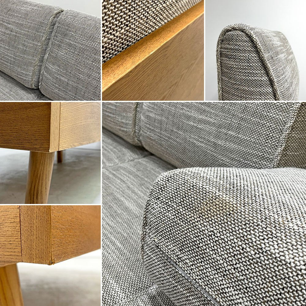 ウニコ unico アルベロ ALBERO 3Pソファ カバーリング チークカラーフレーム ベージュファブリック 北欧ビンテージスタイル ●