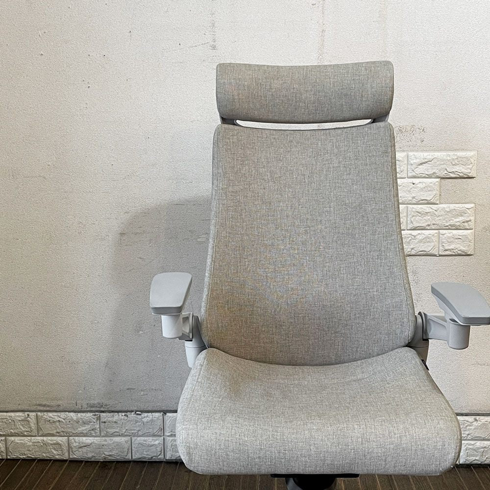 イトーキ ITOKI アクトチェア ACT chair エクストラハイバック ランバーサポート デスクチェア 布張り ホワイトグレー 2019年製 参考定価 ¥211,530- ◎
