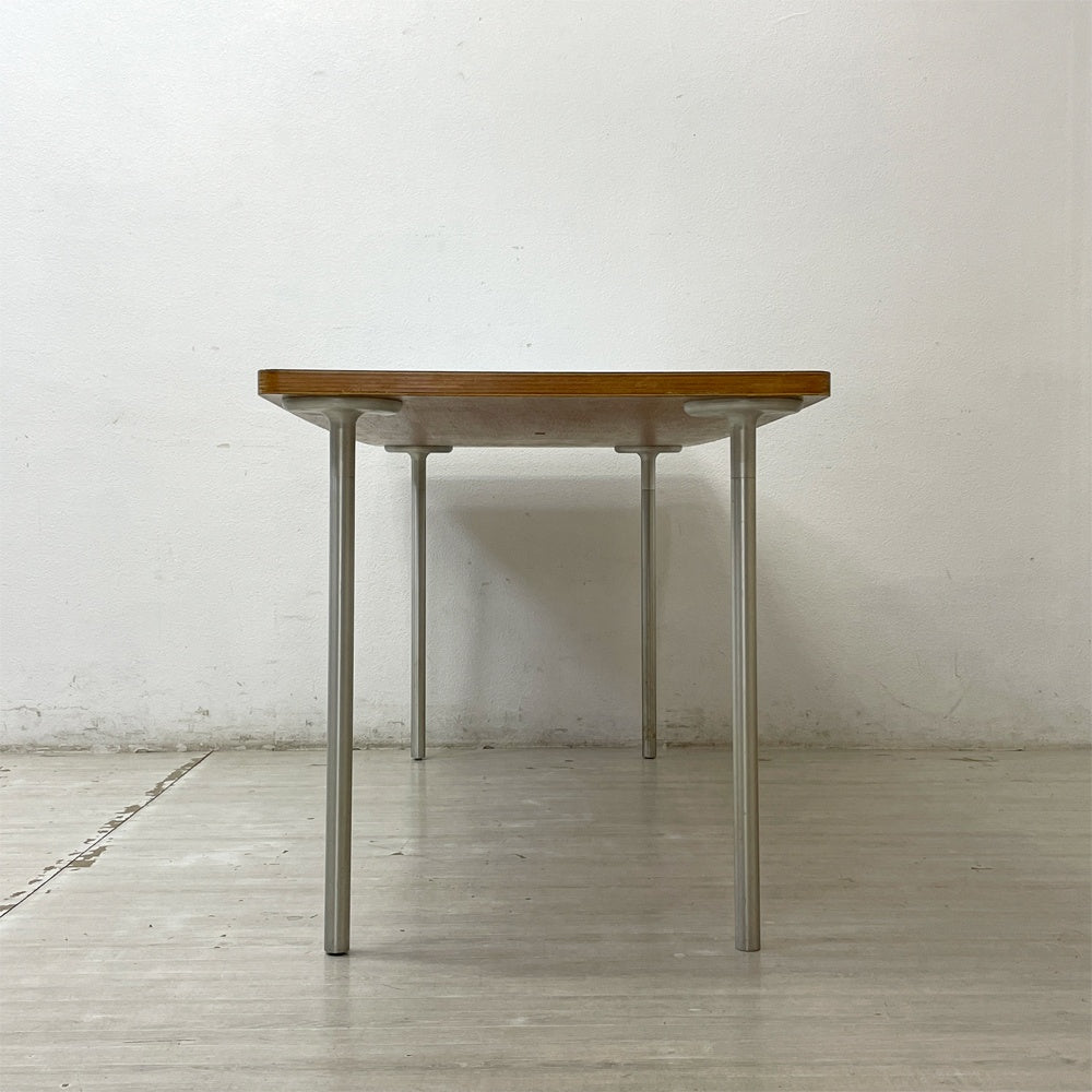 イデー IDEE バリエーションテーブル VARIATION TABLE ダイニングテーブル ワークテーブル ラミネート天板 ライトブルー スチール 希少 廃番 B ●