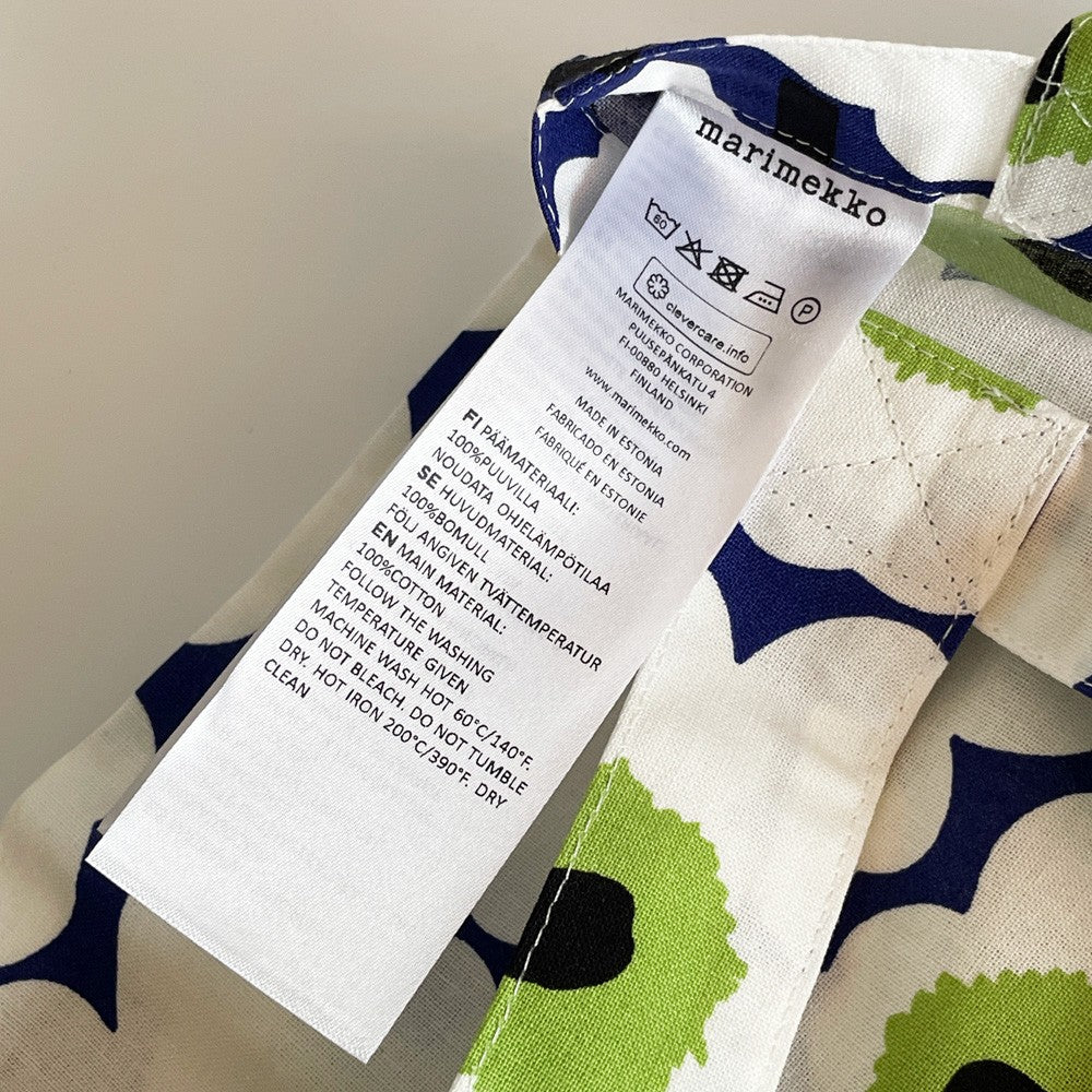 マリメッコ marimekko フィンエアー トートバッグ ブルー コットン生地 60周年記念 フィンエアー限定カラー タグ付き 北欧 ■