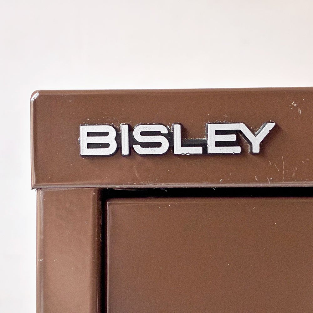 ビスレー BISLEY 39/9 9段ドロワー キャビネット スチール 多段チェスト A4サイズ ブラウン 専用トレイ2個 オフィス家具 イギリス 定価￥81,400- ★