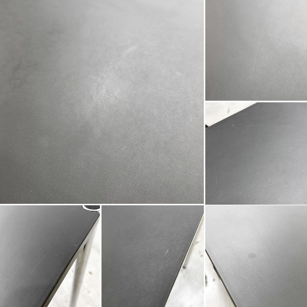 USMモジュラーファニチャー USM Haller USMハラーテーブル ワーキングデスク ダイニングテーブル チャコールリノリウム H74cm アジャスター B ●