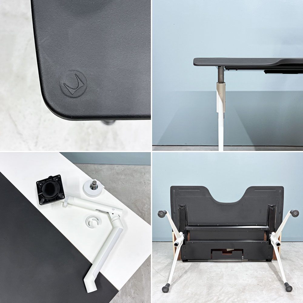 ハーマンミラー Herman Miller エンベロップデスク Envelop Desk スライド天板 & 高さ調節機能 ビル・スタンフ ジェフ・ウェバー モニターアーム付き ◎