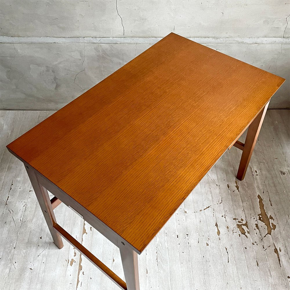 カリモク60＋ ロクマルプラス デスク スライド引き出し 片袖 ウォールナットカラー オーク材 ラバートリー材 レトロモダン ♪