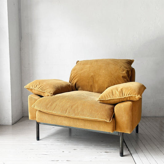 トラックファニチャー TRUCK FURNITURE DTソファ DT SOFA 1P ラウンジチェア コーデュロイ ブラウン フェザークッション W107㎝ 希少 廃盤 ★