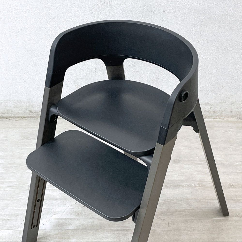 ストッケ STOKKE ステップス チェア Steps Chair ベビーチェア ブラック 北欧 ノルウェー ●