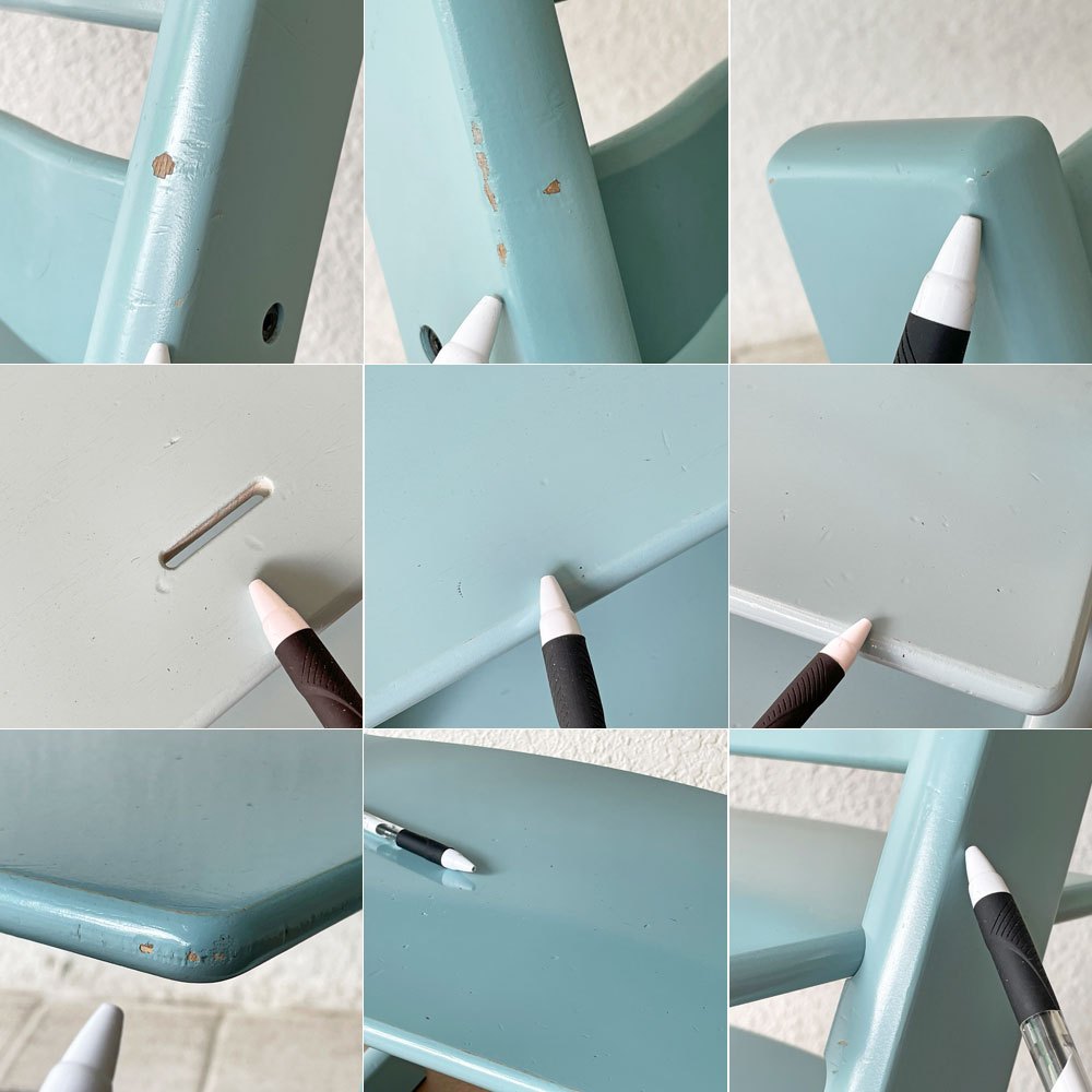 ストッケ STOKKE トリップトラップ TRIPP TRAPP ベビーチェア キッズチェア S/N無し ガード・グライダー付き アクアブルー ノルウェー 北欧家具 ◇
