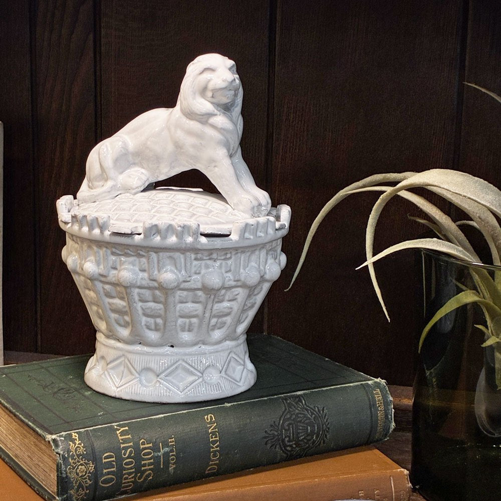アスティエ・ド・ヴィラット Astier de Villatte リオン Lion シュガーボウル ライオン 小物入れ H19cm フランス 美品 ●