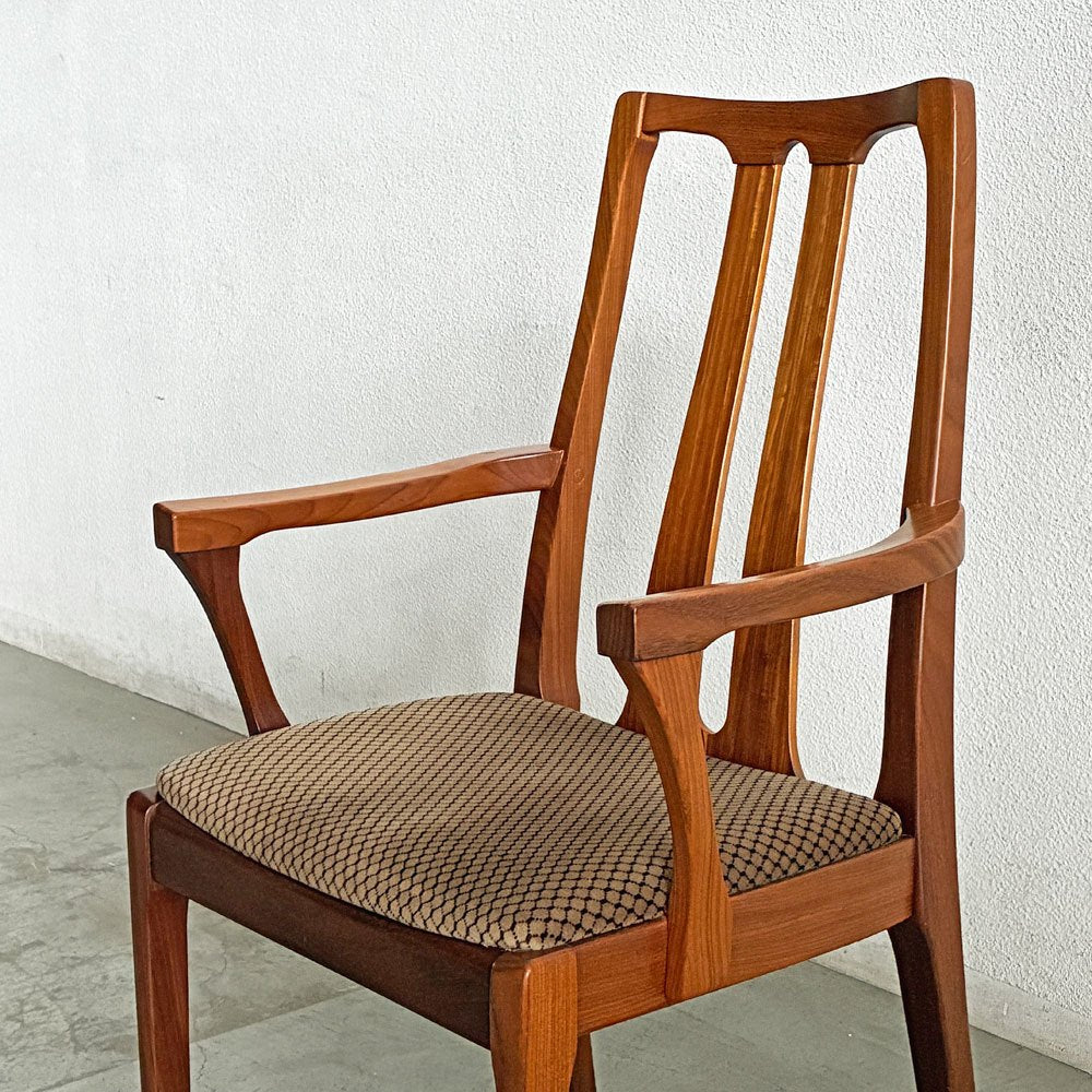 ネイサンファニチャー NATHAN Furniture チーク無垢材 アームチェア ダイニングチェア ハイバック 英国家具 UKビンテージ 〓