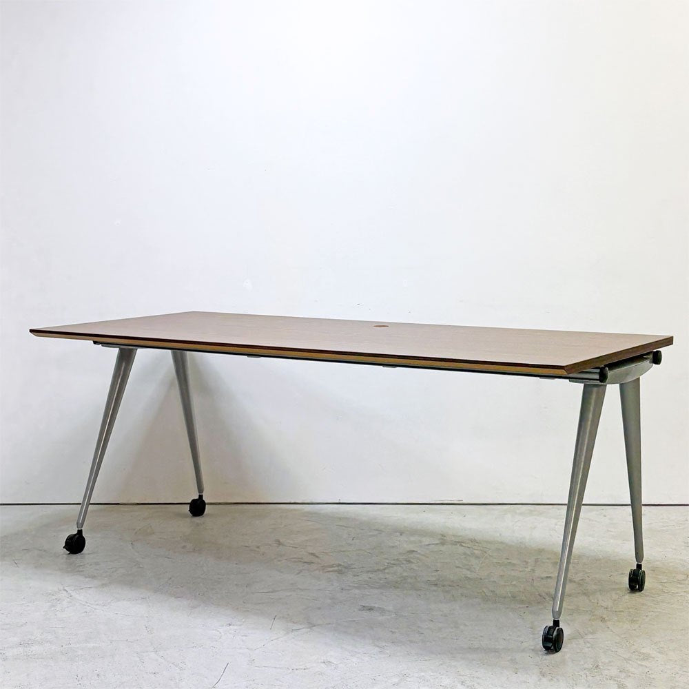 ハーマンミラー Herman Miller アバックエンバイロメンツ ABAK ミーティングテーブル デスク W180cm ウォールナットカラー キャスター付き ティム・ウォレス ●