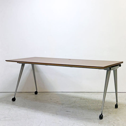ハーマンミラー Herman Miller アバックエンバイロメンツ ABAK ミーティングテーブル デスク W180cm ウォールナットカラー キャスター付き ティム・ウォレス ●