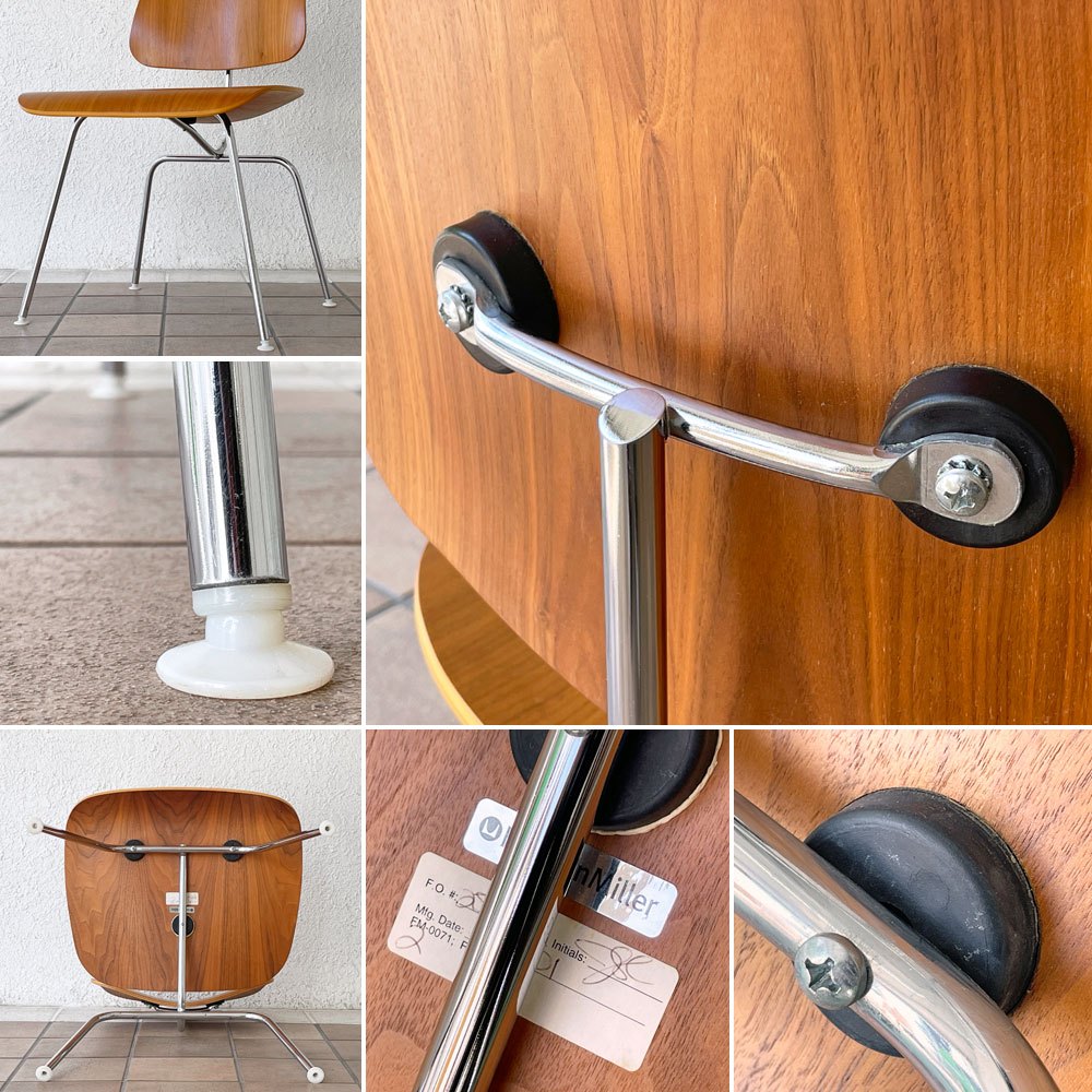 ハーマンミラー Herman Miller プライウッドダイニングチェア DCM メタルレッグ ウォールナット C&R イームズ ミッドセンチュリーデザイン 名作椅子 ◇