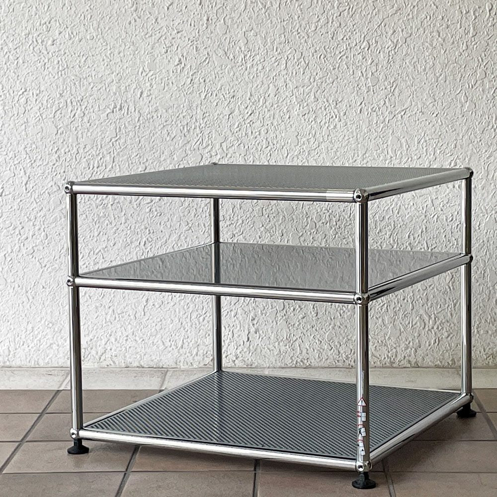 ユーエスエムハラー USM Haller モジュラーファニチャー Modular Furniture 1列3段 オープンシェルフ ディスプレイラック w52.5×D52.5×44.5cm グレー モダンデザイン スイス 参考価格83,056円 ◇