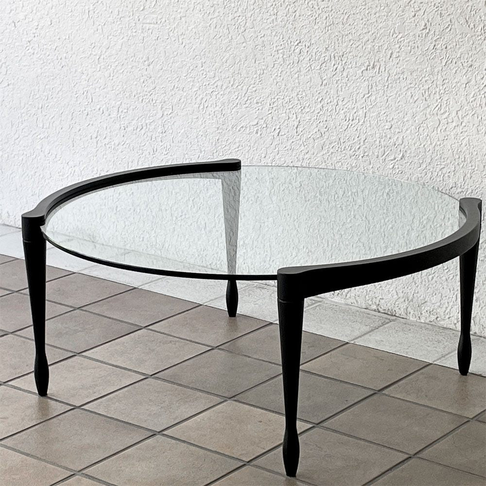 ポラダ porada ジオット GIOTTO リビングテーブル ブラックカラー マット仕上げ ガラス天板 参考価格176,000円 ACTUS取扱い ◇