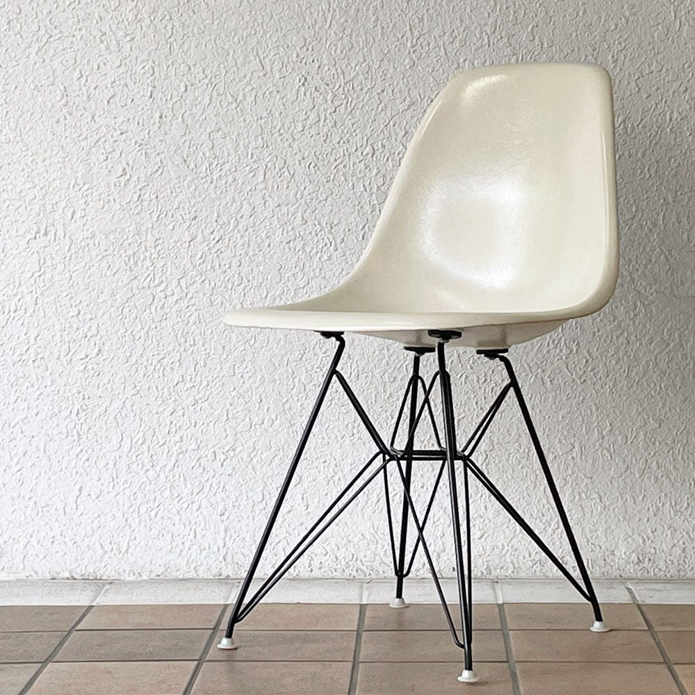 ハーマンミラー Herman Miller サイドシェルチェア セカンド 2nd ビンテージ FRP製 パーチメント エッフェルベース C&R イームズ ミッドセンチュリー ◇