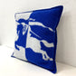 バーバリー BURBERRY EKD ニットウール クッション 馬上の騎士 ジャガード織 51×51cm ブルー フランス ●