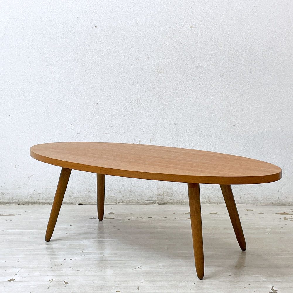 ウニコ unico ループ LOOP リビングテーブル ローテーブル コーヒーテーブル チーク材 w118cm 廃番 ●