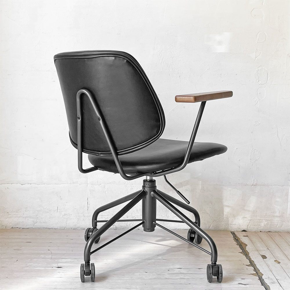 クラッシュゲート CRASHGATE ノットアンティークス Knot Antiques アボック ABOCK デスクチェア ブラック オーク材 肘付き 展示美品 ★