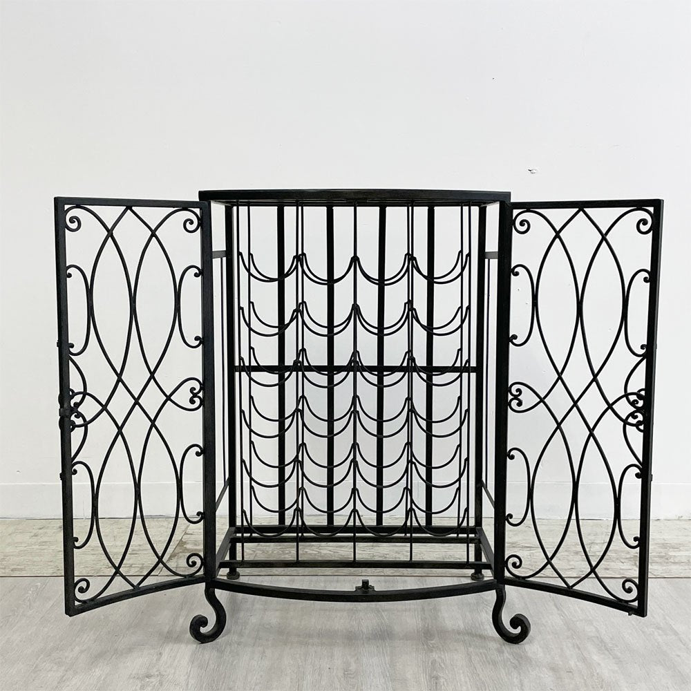 クラシカルデザイン Classical Design アイアン ワインラック アール・ヌーヴォー 両開き ブラック ●