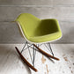 ハーマンミラー Herman Miller アームシェルチェア セカンド 2nd ビンテージ FRP アプホルスター ロッカーベース イームズ ミッドセンチュリー 生地張替え済 ♪