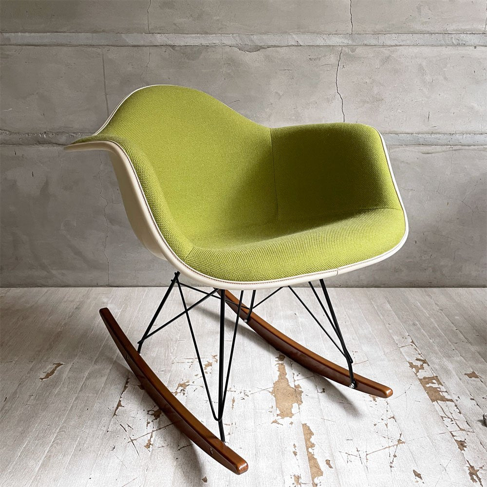 ハーマンミラー Herman Miller アームシェルチェア セカンド 2nd ビンテージ FRP アプホルスター ロッカーベース イームズ ミッドセンチュリー 生地張替え済 ♪