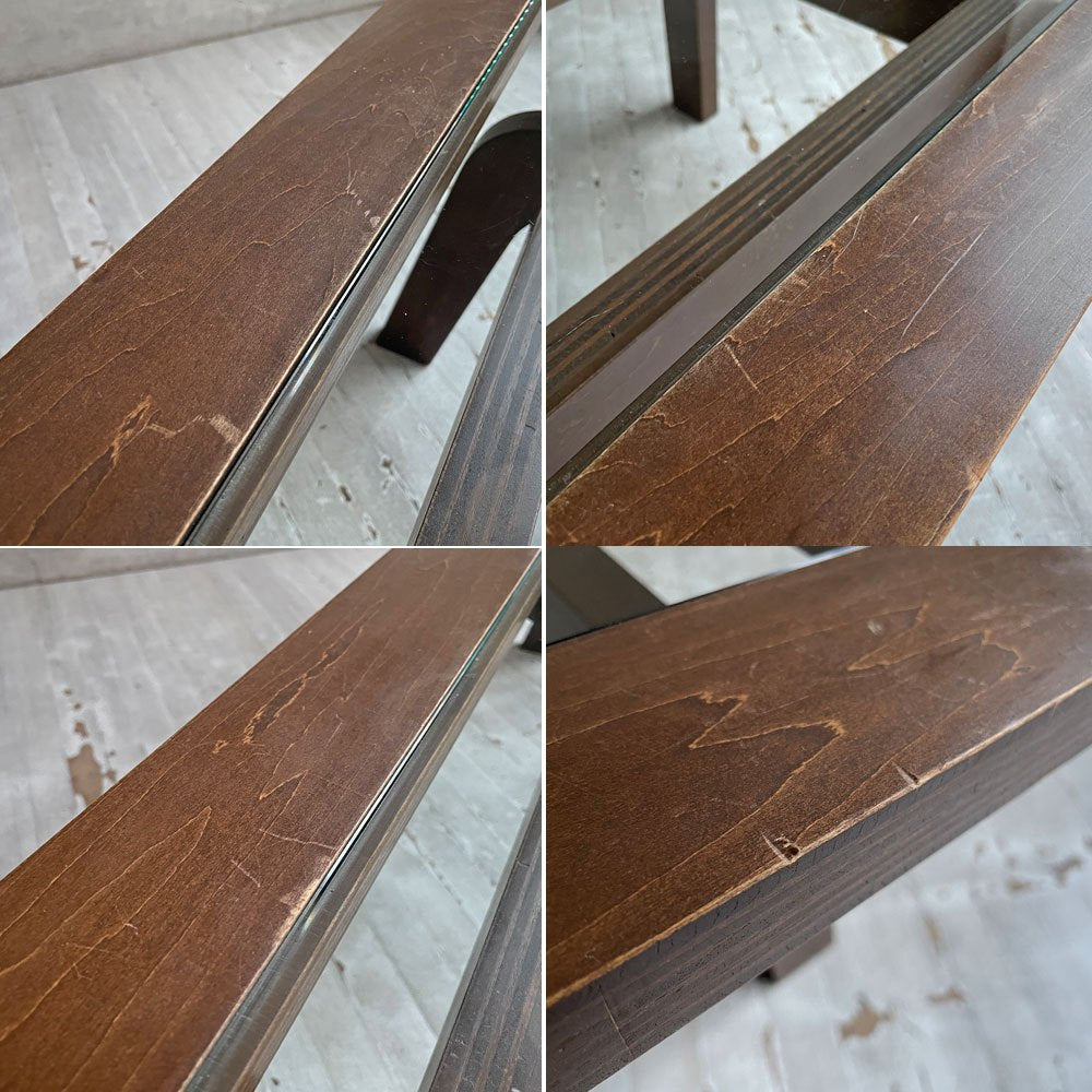 グラフ graf ナラティヴ Narrative サブロク 3/6 コーヒーテーブル ワイド  Coffee Table Wide w120cm ブラウン ガラス天板 ローテーブル シナ材 定価¥176,000- ♪