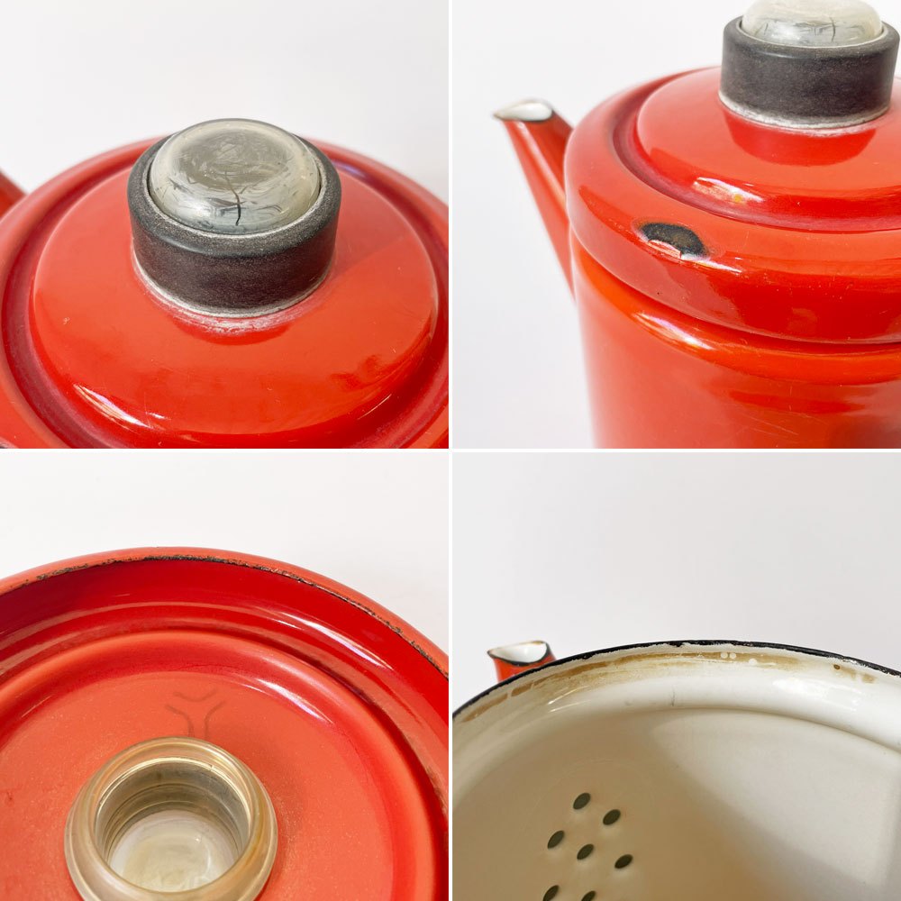 フィネル FINEL ペフトーリ Pehtoori エナメルコーヒーポット Sサイズ 0.7L レッド アンティ・ヌルメスニエミ フィンランド 北欧ビンテージ ★