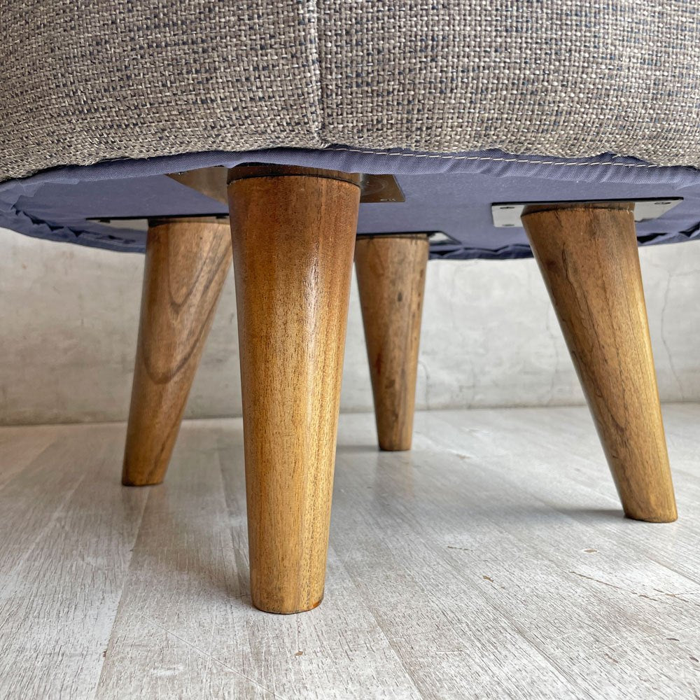 ナチュラルスタイル Natural Style ラウンド スツール オットマン グレー Φ50cm ♪