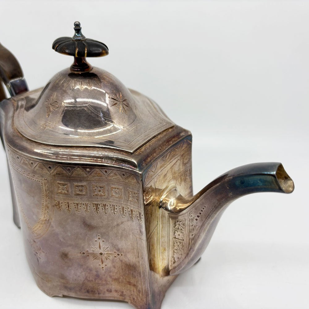 エルキントン ELKINGTON シルバープレーテッド ティーポット 樹脂ハンドル 英国ビンテージ ●