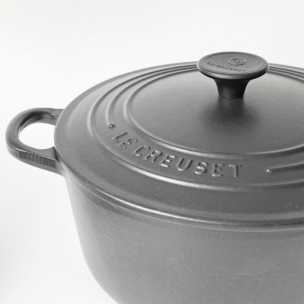 ルクルーゼ LE CREUSET ココットロンド 両手鍋 22cm ブラック 両手鍋 鋳物 ★